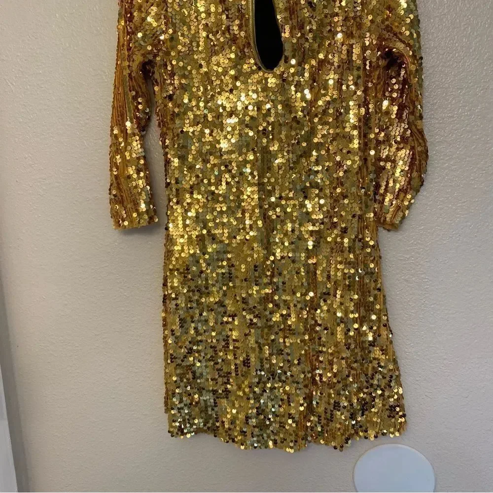 Weissman Dance costume gold Ultra Sparkle Shift Dress 8962 Last Dance MA adult